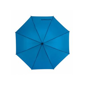 Office 1 Чадър, автоматичен, с извита дървена дръжка, 103 cm, с брандиране, син, 50 броя