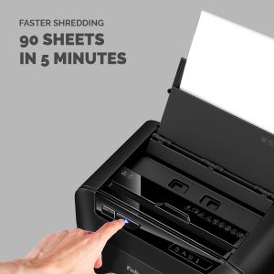 Шредер за унищожаване на документи Fellowes Automax 90M, Soho, Mini-Cut, P-4, 17 L, черен