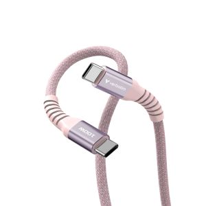 Кабел Verbatim Sync&Charge, магнитен, USB Type-C, 100 W, 120 cm, розов