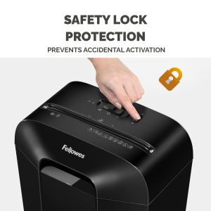 Шредер за унищожаване на документи Fellowes Powershred LX25M, P-4, Mini-Cut, 11.5 L, черен, време за почивка 30 мин