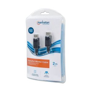 Кабел Manhattan DisplayPort Male/DisplayPort Male, 2 m, черен