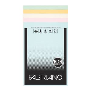 Fabriano Копирна хартия, A4, 80 g/m2, пастелни цветове, 5 цвята, 50 листа