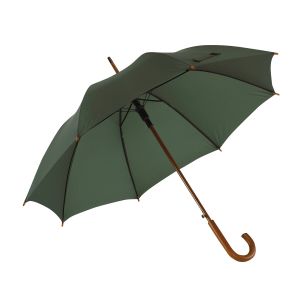 Office 1 Чадър, автоматичен, с извита дървена дръжка, 103 cm, тъмнозелен