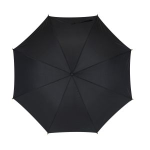 Office 1 Чадър, автоматичен, с извита дървена дръжка, 103 cm, с брандиране, черен, 50 броя