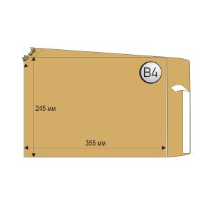 Top Office Плик, B4, 250 x 353 mm, хартиен, с разширение, със самозалепваща лента, кафяв, 250 броя