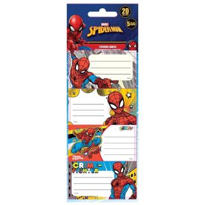 Етикети за тетрадка Spiderman, 20бр/пак