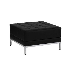 Табуретка RFG Neo, квадратна, екокожа, 700 х 700 х 450 mm, черен