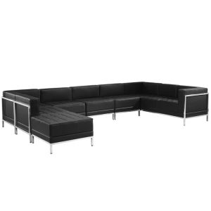 Табуретка RFG Neo, квадратна, екокожа, 700 х 700 х 450 mm, черен