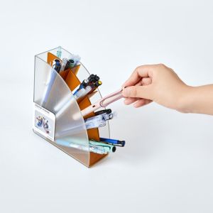 Sworld Поставка за химикалки, с 4 отделения, жълта