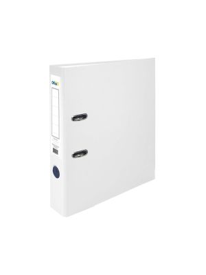 Office 1 Класьор, 5 cm, PP, с метален кант, несглобен, бял, 50 броя