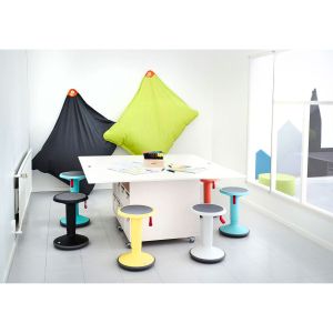 Табуретка Interstuhl Up 100U, кръгла, червена