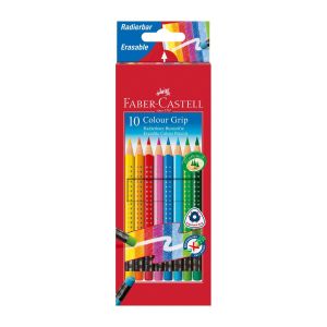Faber-Castell Моливи Grip 2001, изтриваеми, 10 цвята