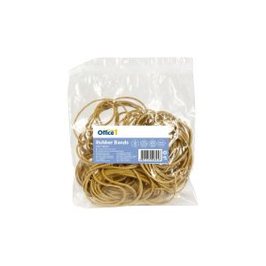 Office 1 Ластици, 90% каучук, диаметър 50 mm, широчина 1.5 mm, 50 g, кафяви