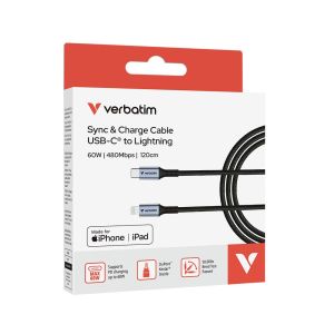 Кабел Verbatim Sync&Charge, магнитен, USB Type-C към Lightning, 120 cm