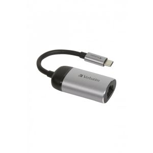 Адаптер Verbatim, USB Type-C към Gigabit Ethernet, 10 cm