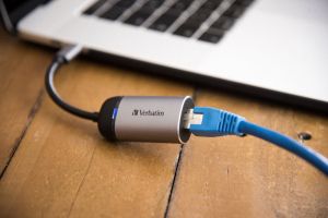 Адаптер Verbatim, USB Type-C към Gigabit Ethernet, 10 cm
