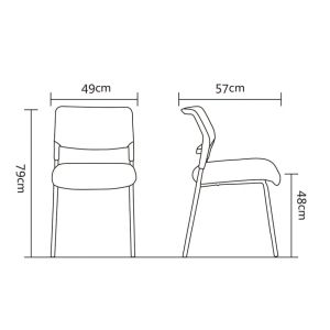 Посетителски стол RFG Evo 4L M, текстил, метална основа, до 120 kg, син