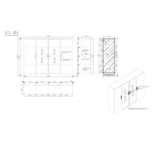 Шкаф RFG Monaco, 2000 х 400 х 1500 mm, ПДЧ, бял