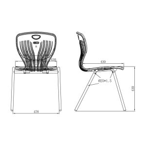 Ученически стол RFG Maxima A, от V до VIII клас, 43 х 45 х 43 cm, до 120 kg, круша