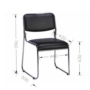 Посетителски стол RFG Axo M, екокожа, метална основа, до 120 kg, син