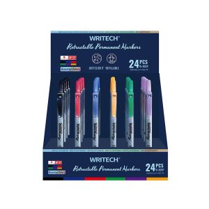 Дисплей перманентни маркери с механизъм Writech, 24 броя