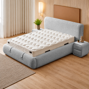 Тапицирана спалня с матрак RODOS PRO 160 х 200 - сив 18