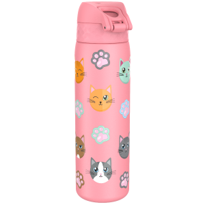 Бутилка за вода Ion8 Print, метална, 600ml, Cats