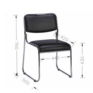 Посетителски стол RFG Axo M, екокожа, метална основа, до 120 kg, черен