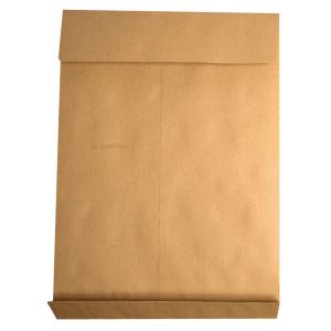 Плик В4 130g,250x353,кафяв с дъно,СЗЛ с лента,опаковка 10