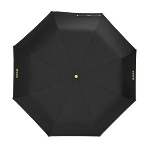 Hugo Boss Чадър Pocket Double B, сгъваем, черно-златист
