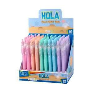 Химикалка Sazio Hola, автоматична, пастелна, 0.7 mm, асорти