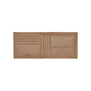 Hugo Boss Портфейл Classic Grained, с отделение за монети, карамел