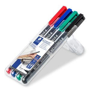 Комплект маркери Staedtler Lumocolor 313 OHP S, 4 цв