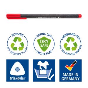 Комплект тънкописци Staedtler 334 rPP, 4 цвята