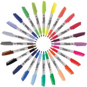 Комплект перманентни маркери Sharpie, F, 24 цвята, блистер