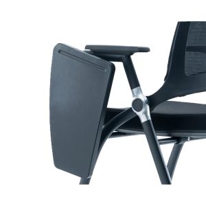 Посетителски стол RFG Swiss Table M, дамаска и меш, до 120 kg, черна седалка, черна облегалка, 2 броя в комплект