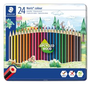 Цветни моливи Staedtler Noris Colour 185, 24 цвята в метална кутия