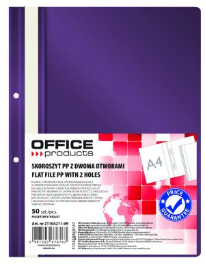 Папка Office Products с прозрачно лице с перф, лилава