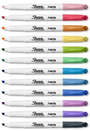 Комплект маркери Sharpie S-Note, 12 цвята, блистер