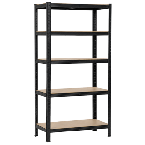 Метален стелаж Carmen CR-1016 - 180х90х45 см, до 250 кг на рафт - черен