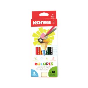 Цветни моливи Kores Kolores 12 цвята+острилка