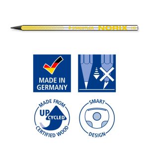 Молив Staedtler Norix 181 HB, 2 броя + гума + острилка, ЖЪЛТ