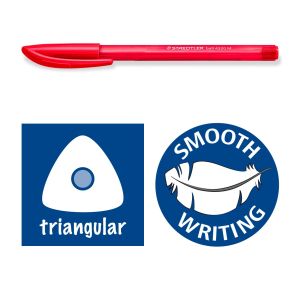 Химикалка Staedtler триъгълна 432 M, червена