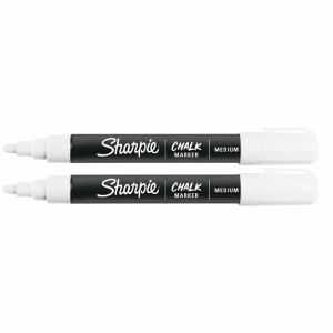 Тебеширен маркер Sharpie, бл.2, бял