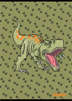 Тетрадка Street, А4, бели листа, 54л, Dinosaurs
