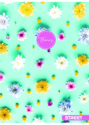 Тетрадка Street, А4, бели листа, 54 листа, flowers