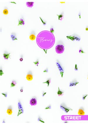 Тетрадка Street, А4, бели листа, 54 листа, flowers