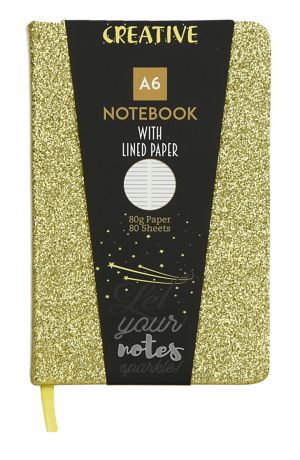 Бележник Creative Glitter, A6, 80л, асорти