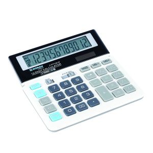Настолен калкулатор Donau Tech, 12 разряда, бял