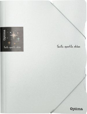 Папка с ластик Optima, А4, блестящи цветове, асорти